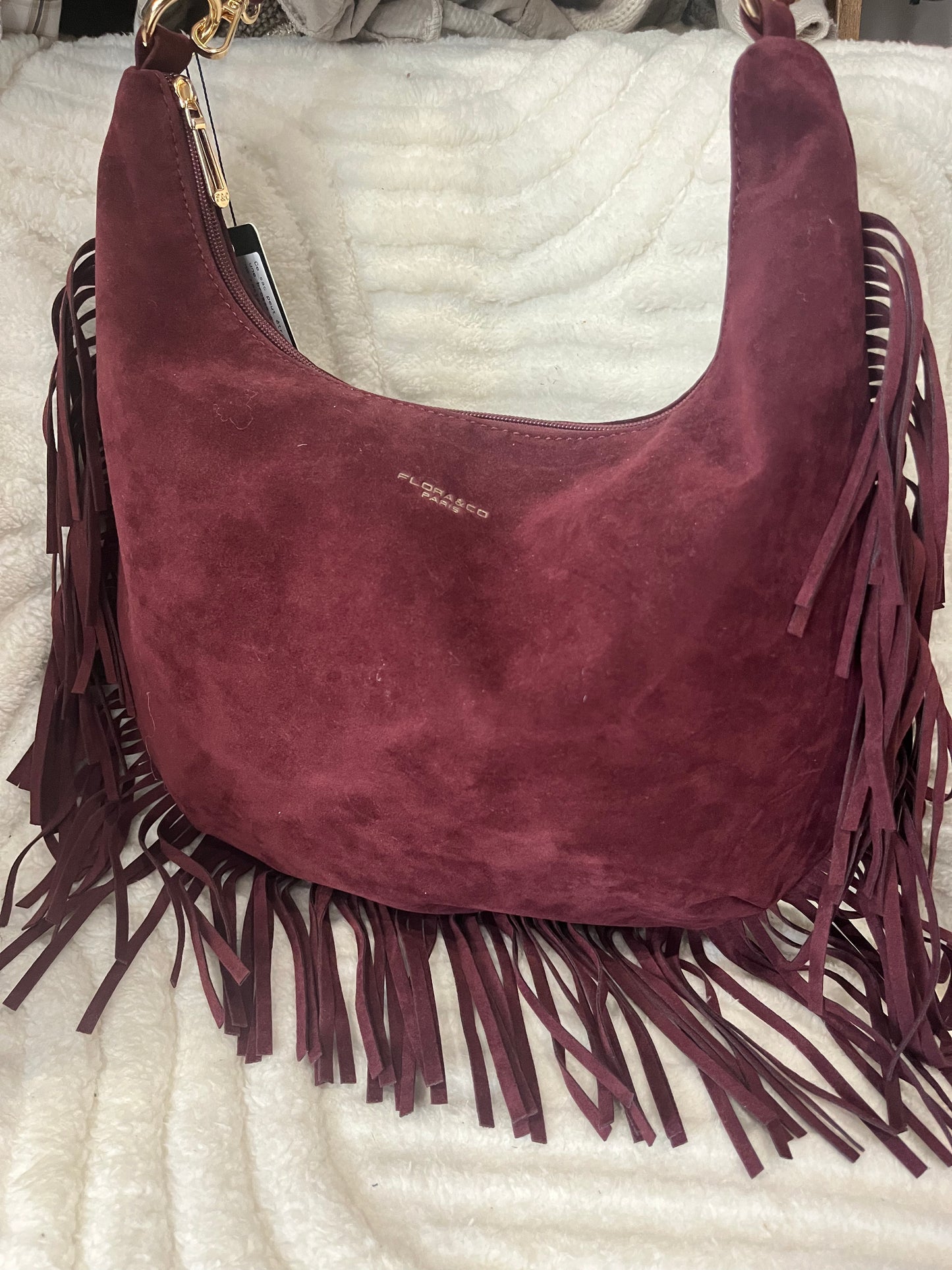 Sac à frange bordeaux