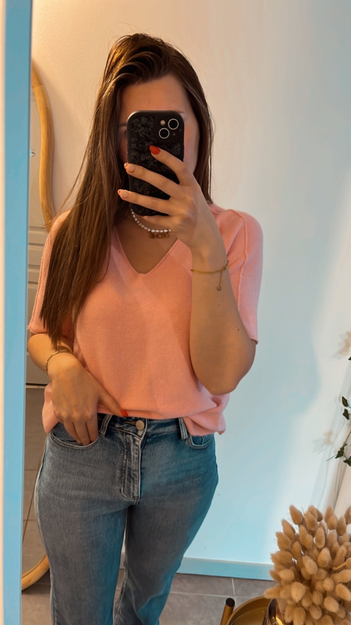 Pull Lili rose clair