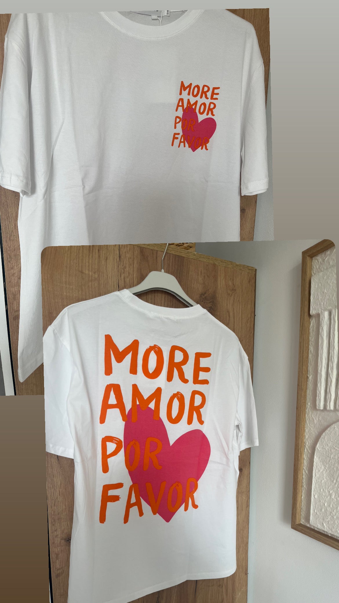 T shirt more amor por favor