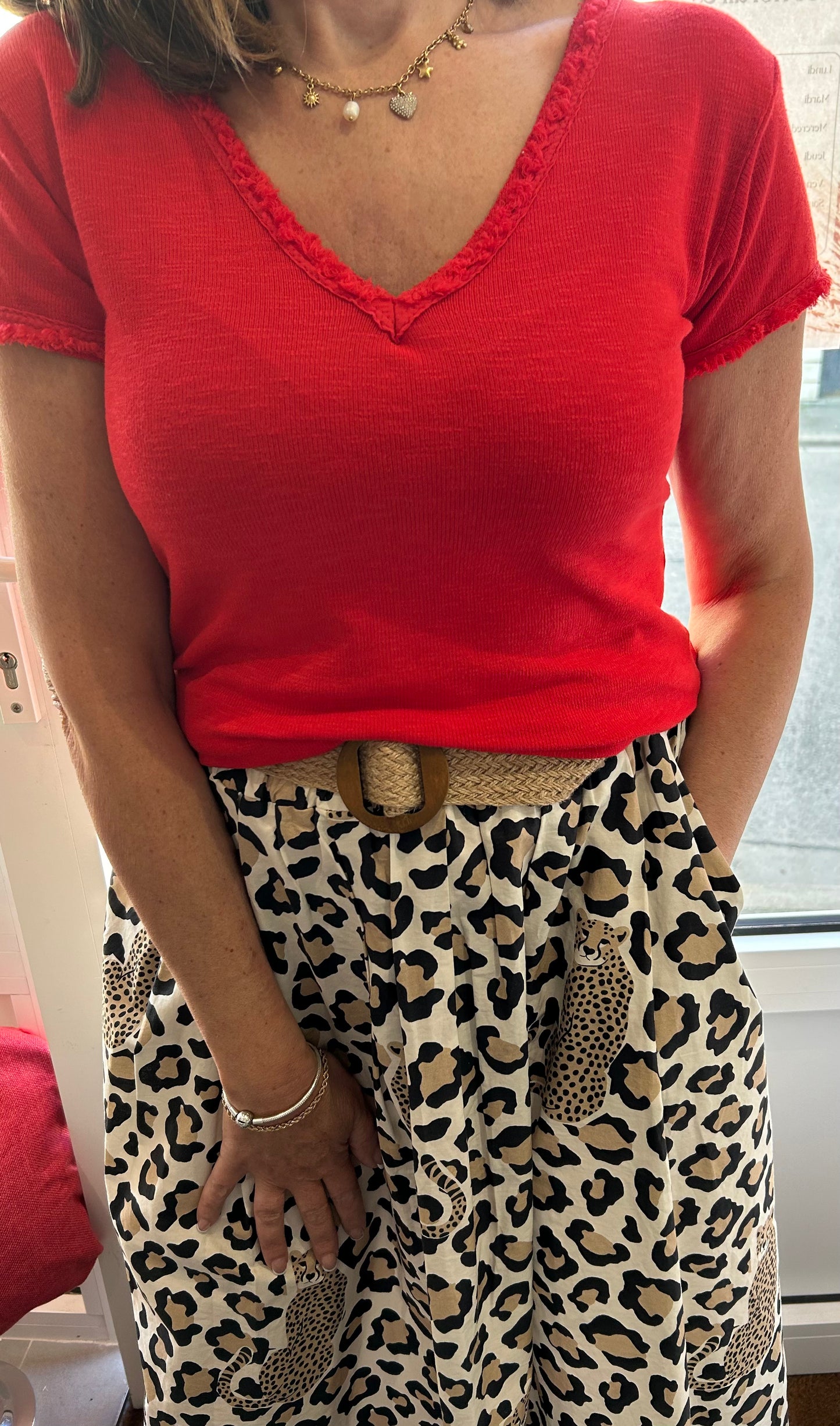 T-shirt rouge Moa