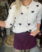 Gilet cœur beige et prune