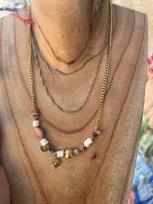 collier en acier inoxydable multi rangs
