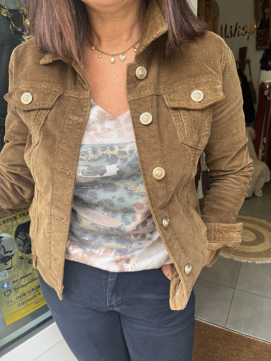 veste velours camel