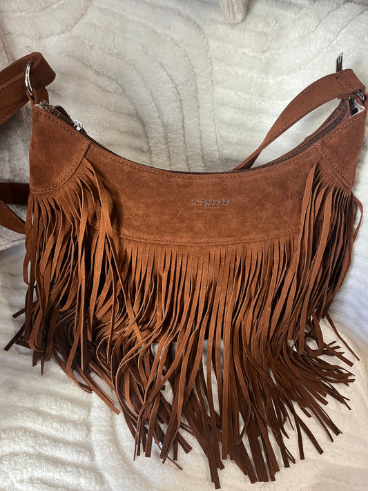sac à main camel à franges